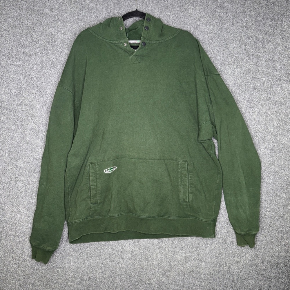 Arborwear Double Thick Hoodie Mens 3XL Green Snap Sweatshirt Pullover